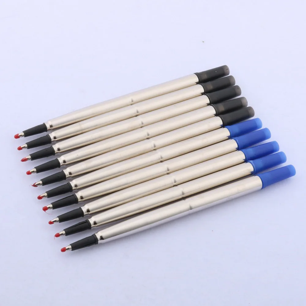 metal Rolleball Pen ink Refills 10PC blue 0r 10PC black High Quality 0.5mm Stationery Office school supplies