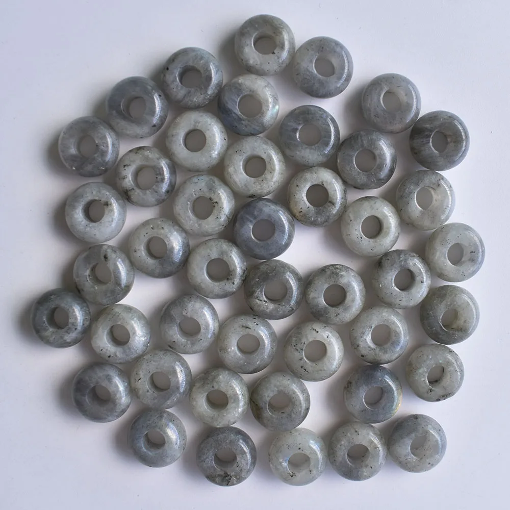 2020 Modische, hochwertige Natursteinperlen in runder Form mit großem Loch für Armbandanhänger, 50 Stück/Los, Großhandel, kostenloser Versand – Detail 24
