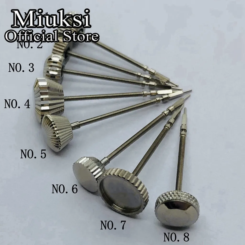 Miuksi 1PCS stainless steel watch crown stem kit fit ETA 6497/6498,Seagull ST36 movement