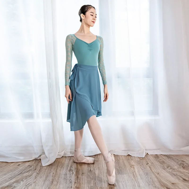 D0824 Lady Ballet Dancing Clothes Women's Chiffon Skirt Gymnastic Dance Skirts Folk Dance Skirt Dancing Exercise Costumes