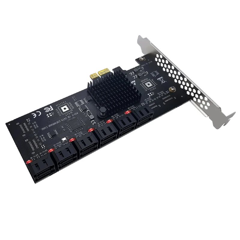 PCIE SATA Adapter Card SATA Controller 12 Port SATA 3 PCI Express X1 Expansion Card Add on Cards Riser PCIE Card for Chia Mining