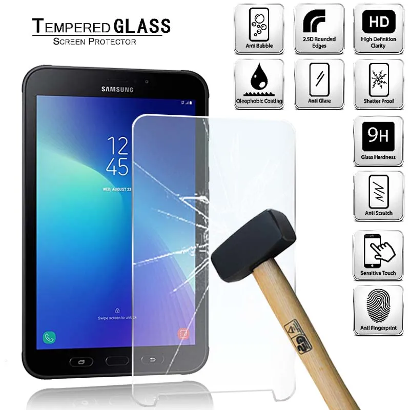 

Защитный экран из закаленного стекла для планшета Samsung Galaxy Tab Active 2, Взрывозащищенный экран с полным покрытием Wi-Fi