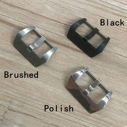 New 316L 20mm 22mm 24mm 26mm Brushed Polish Silver Black Stainless Steel Watch band Screw Pin Buckle For PAM Big Pilot Watch