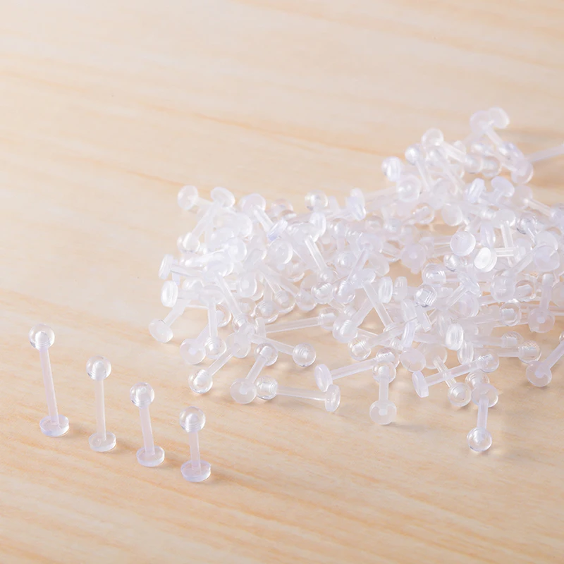 10PCS Clear Cartilage Earring 16G Bioflex Tragus Retainer Lip Rings Labret Monroe Iip Stud Ear Flexible Helix Earring Piercing