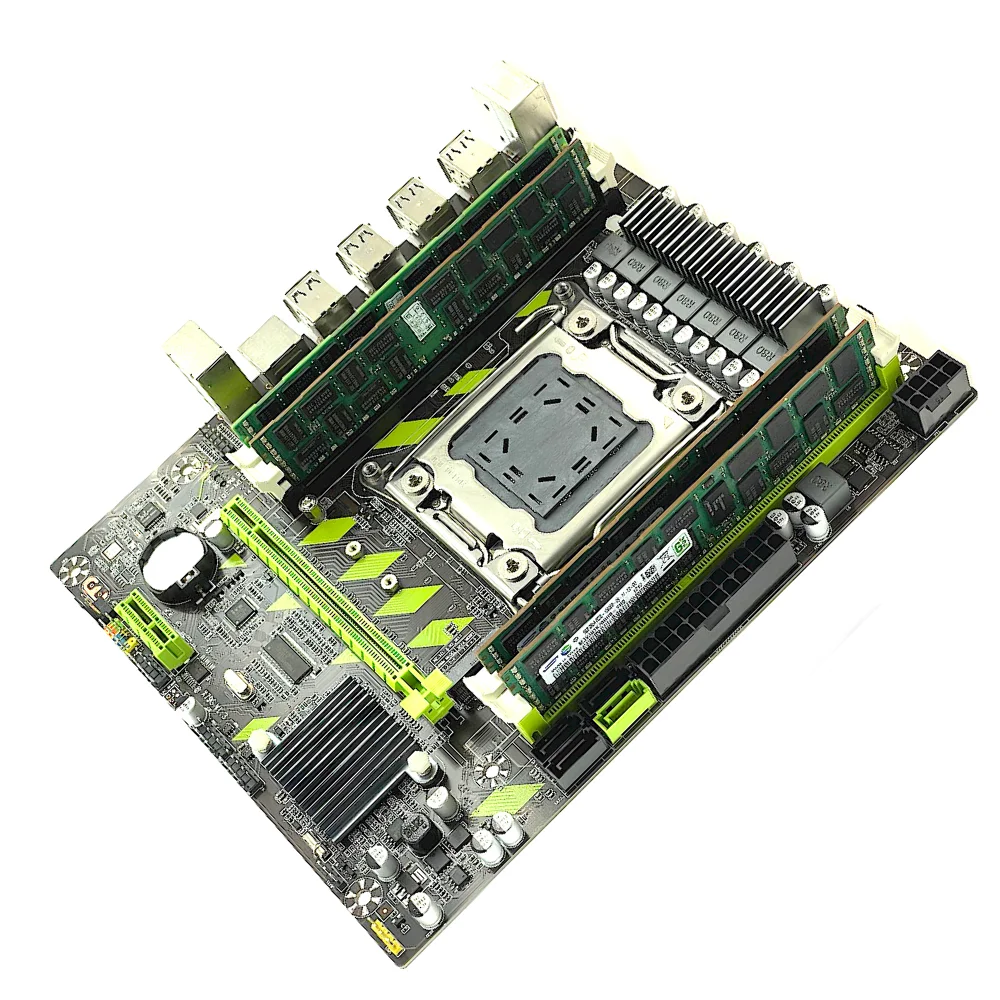 X79マザーボードLGA2011 E5 2689 cpu 4個のx 4ギガバイト = 16ギガバイトDDR3 1333mhz 10600 ecc regメモリセットM-ATXコンボM.2 ssd