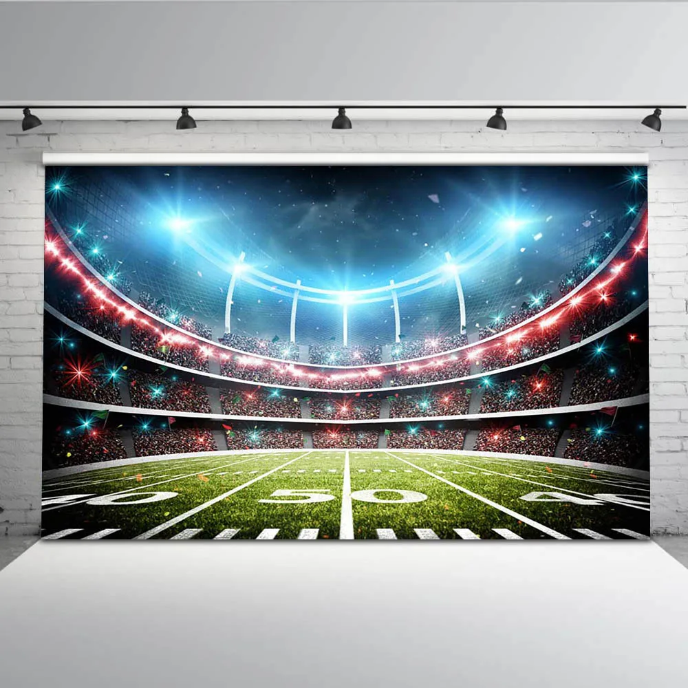 

Super Bowl Photography Backdrop Stadium Background for Photo Studio Football Audience Platform MW-133