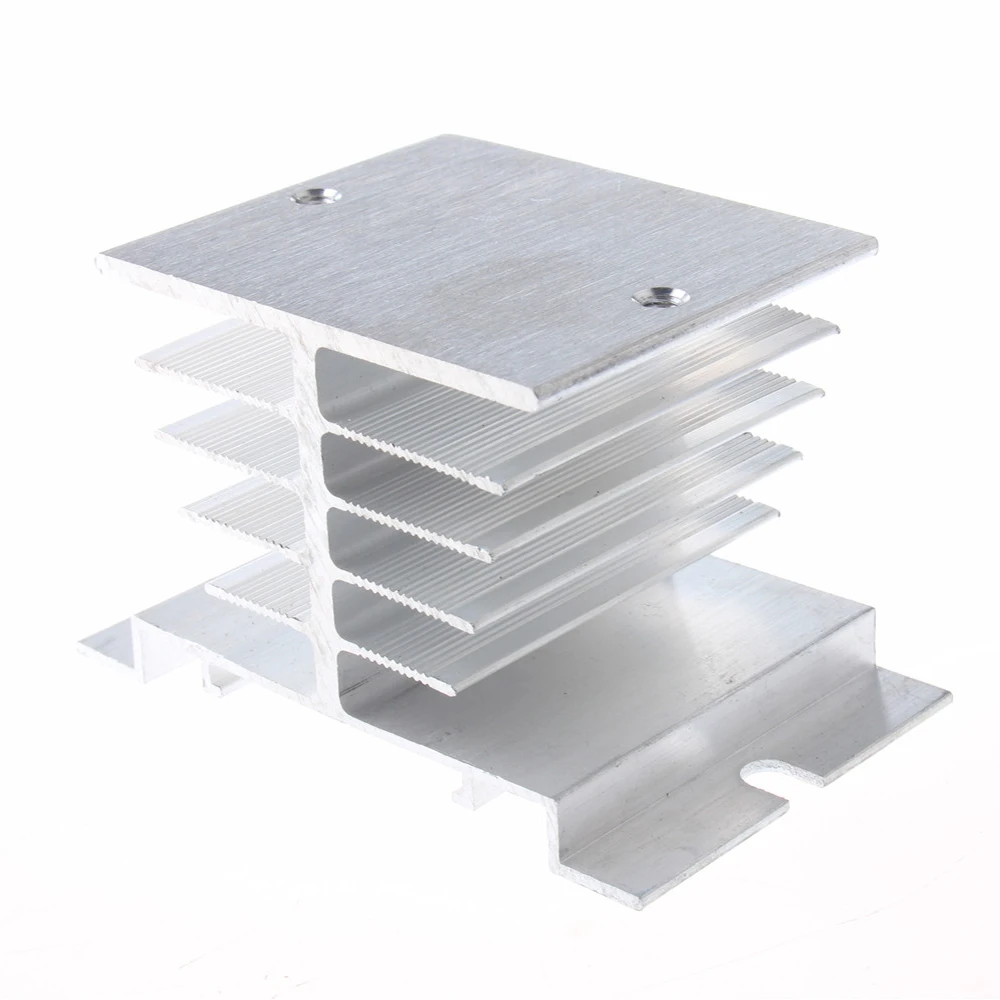 SSR Solid State Relay Radiator Aluminum Heat Sink Dissipation Radiator Black White 50*60*50mm Suitable For 10-40A SSR Relay