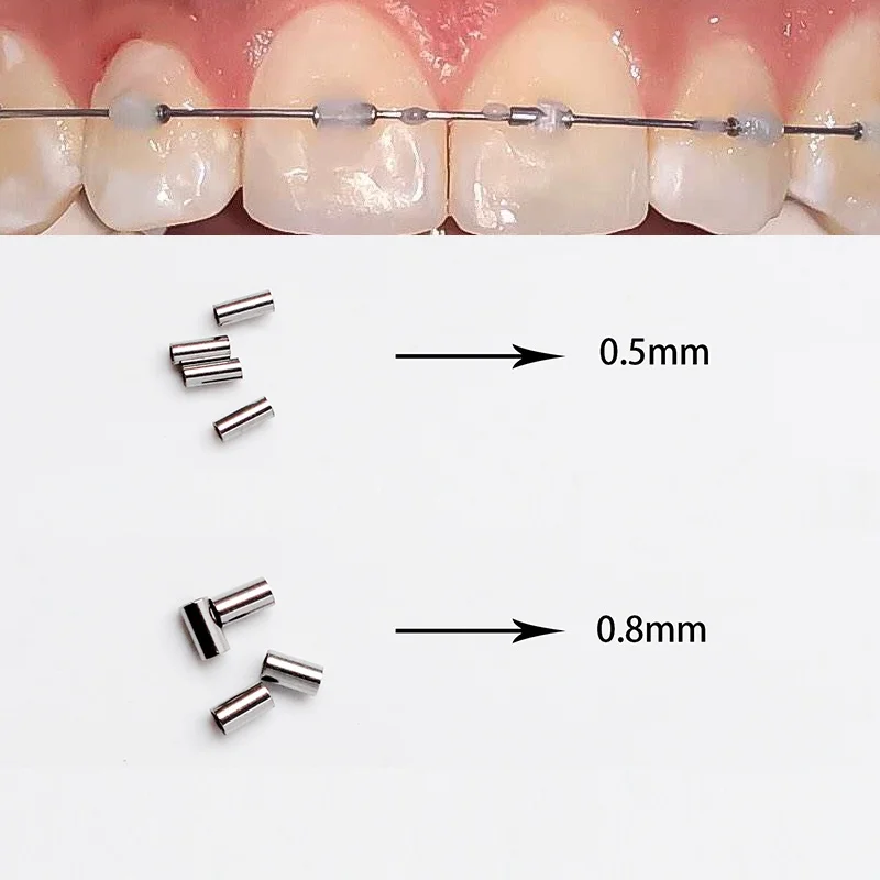 Zahn ärztliche kiefer ortho pä dische Mini-Crimp stopps auf Bogen draht halterung Knopf drähte Metall Zahnmedizin Produkt werkzeuge 0,8mm 0,5mm