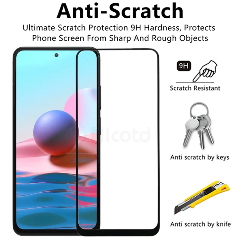 Full Cover Tempered Glass For Xiaomi Redmi Note 10 9 Pro Max Screen Protector For Redmi Note 10 9 4G 5G 10s 9s Protective Glass