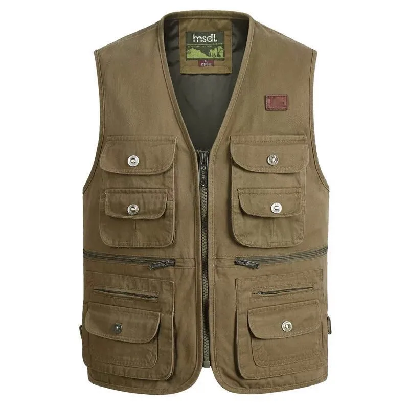 Plus Size S-4XL Tactical Masculine Waistcoat Male Multi Pocket Unloading Sleeveless Vest Photographer Reporter Summer Jacket