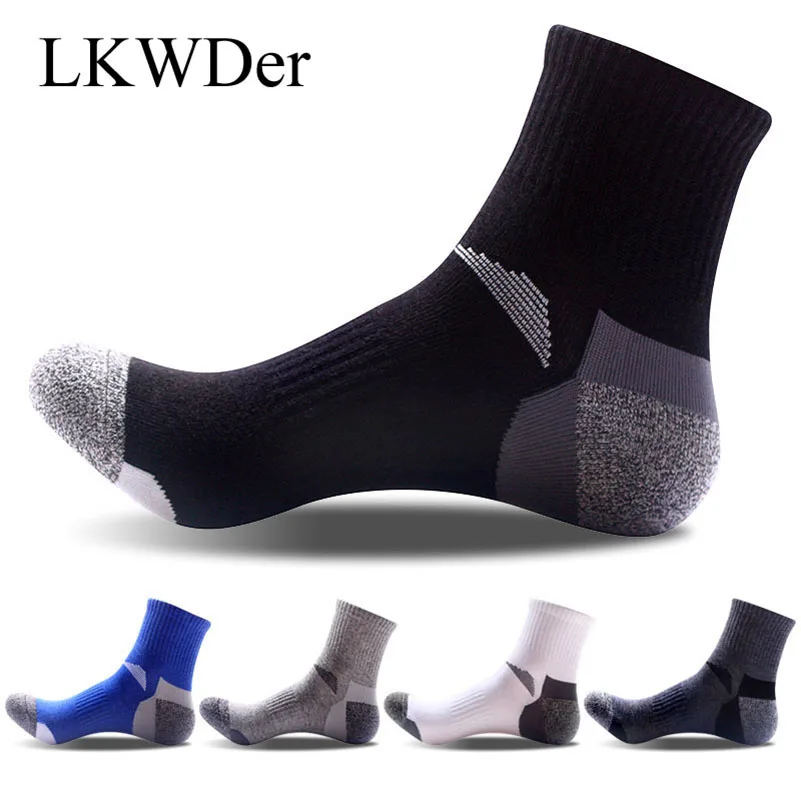 

LKWDer 5 Pairs Men's Socks Sports Basket Ball Socks Cotton Long Tube Male Fashion Casual Sock Boys Adult Meias Calcetines Hombre