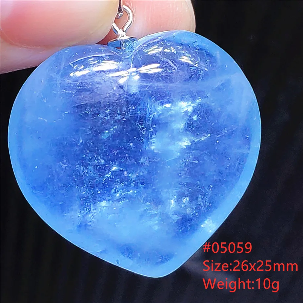 

Natural Blue Aquamarine Heart Pendant From Brazil Women Fashion Jewelry Necklace AAAAA