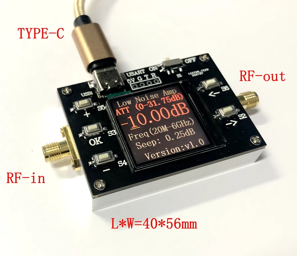 20MHZ-6GHZ Low Noise Programmable Gain Amplifier 31.75DB Dynamic Range with Serial Port CNC