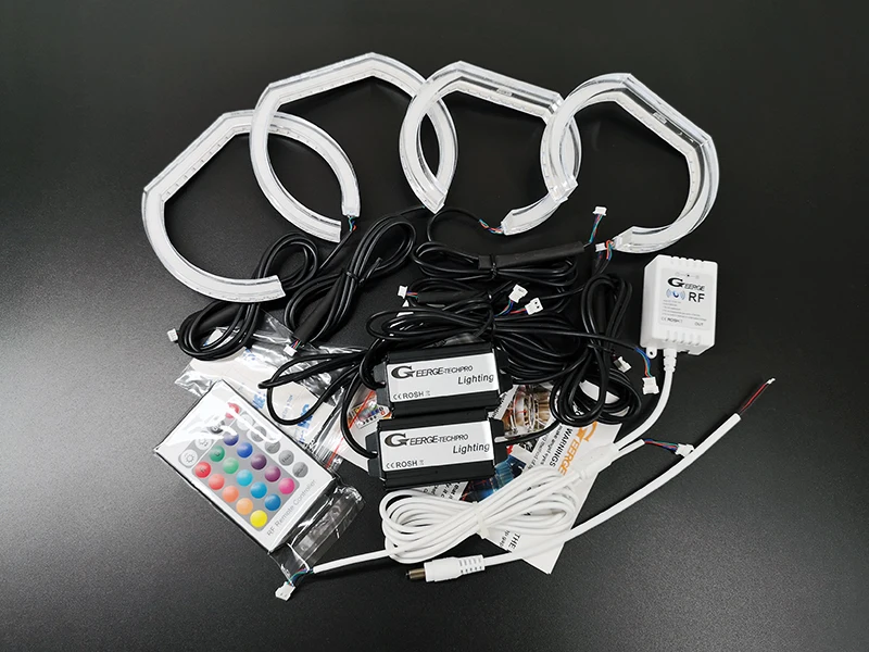 For BMW E60 E61 LCI M5 RF W/ Wireless Remote Bluetooth App Multi Color DTM Style RGB LED Angel Eyes Kit Halo Rings