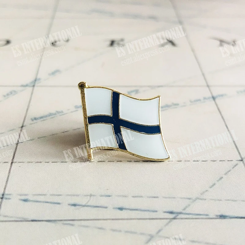 FINLAND National Flag Embroidery Patches Badge Shield And Square Shape Pin One Set On The Cloth Armband   Backpack  Decoration