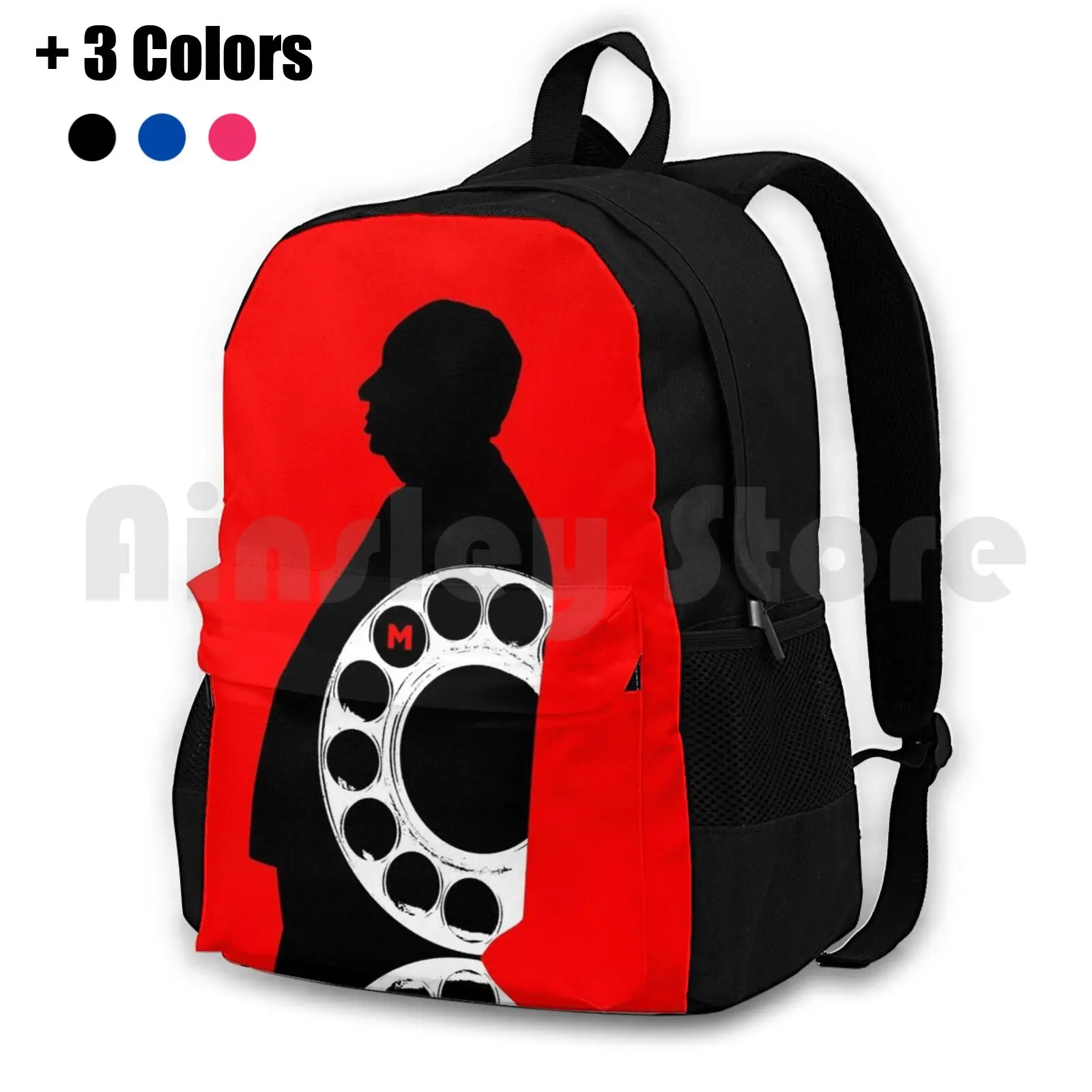 Hitchcock Dial M For Murder Outdoor Hiking Backpack Waterproof Camping Travel Alfred Hitchcock Psycho The Birds Vertigo