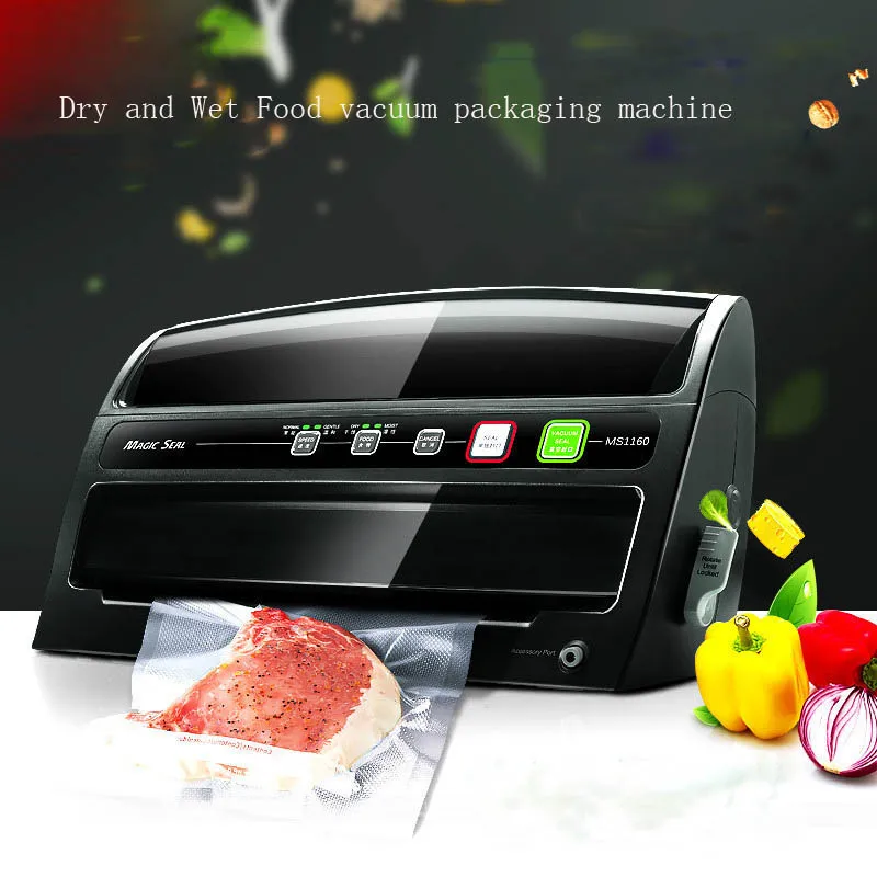 

MS1160 Automatic vacuum food sealer household food preservation plastic packaging vacuum film sealing machine 200W 1PC