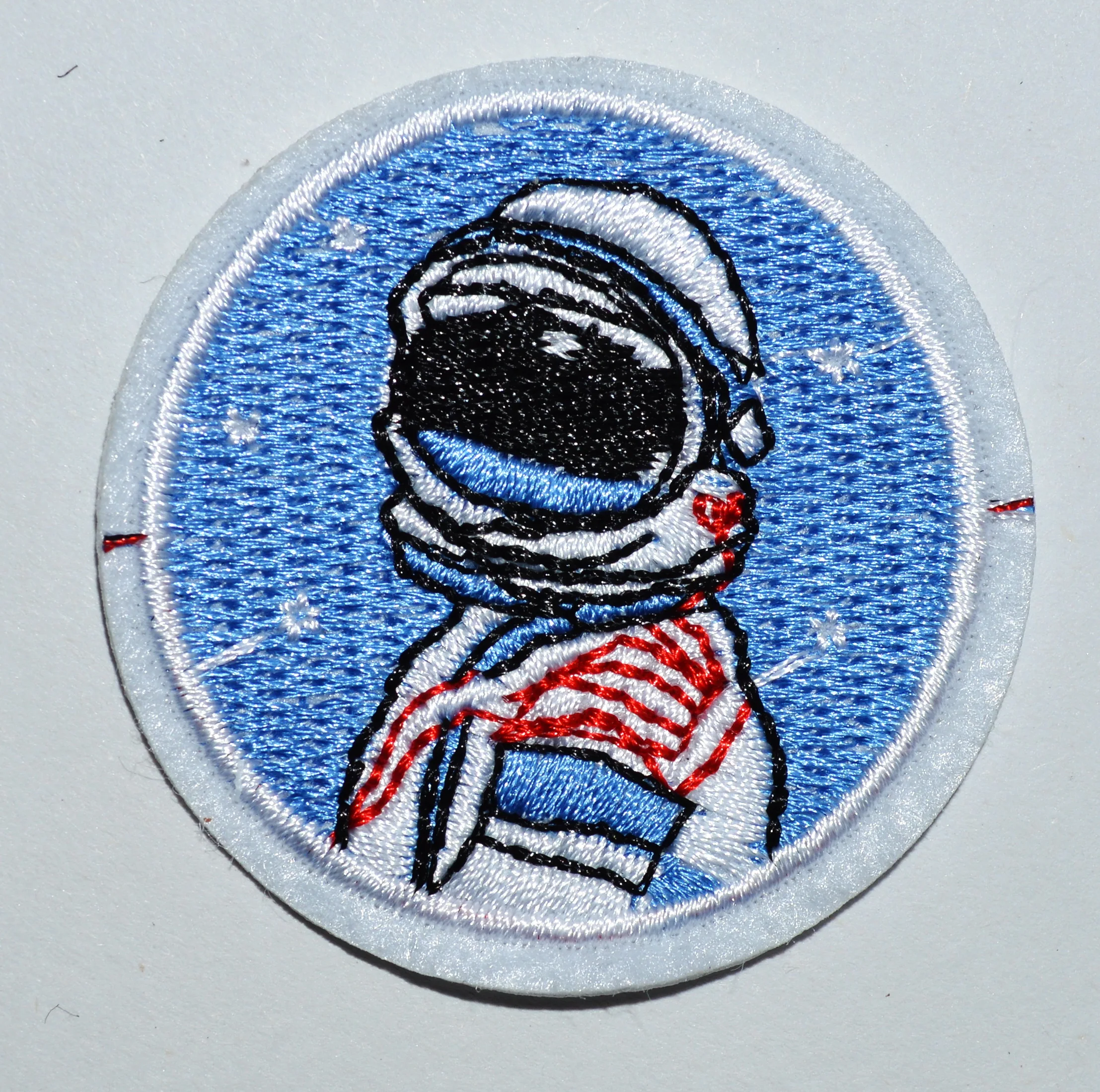 1x Blue Sky Star Astronaut cosmonaut spaceman retro embroidered iron on patch  (≈ 5 cm)