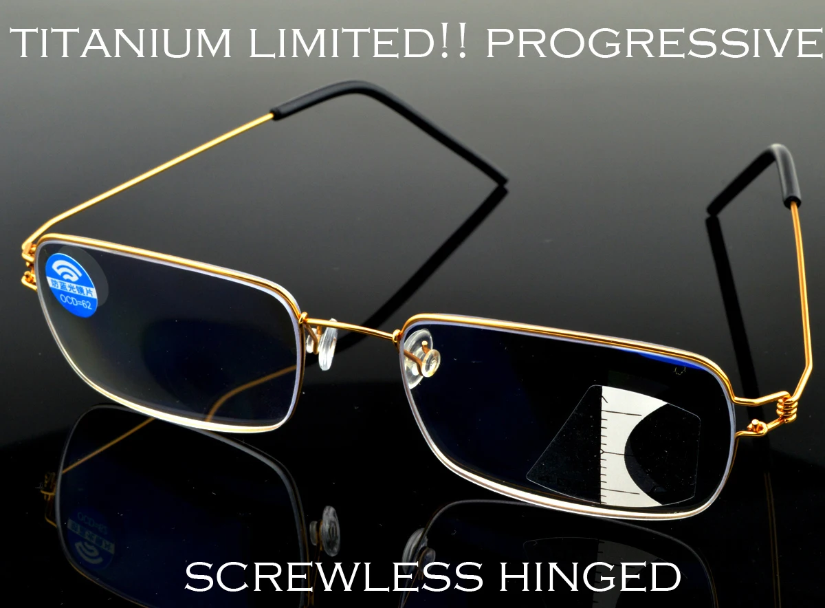 

Limited! Designer Screwless Gold Titanium Alloy Anti Harmful Light Reading Glasses With Case For Men Women +1 +1.5 +2