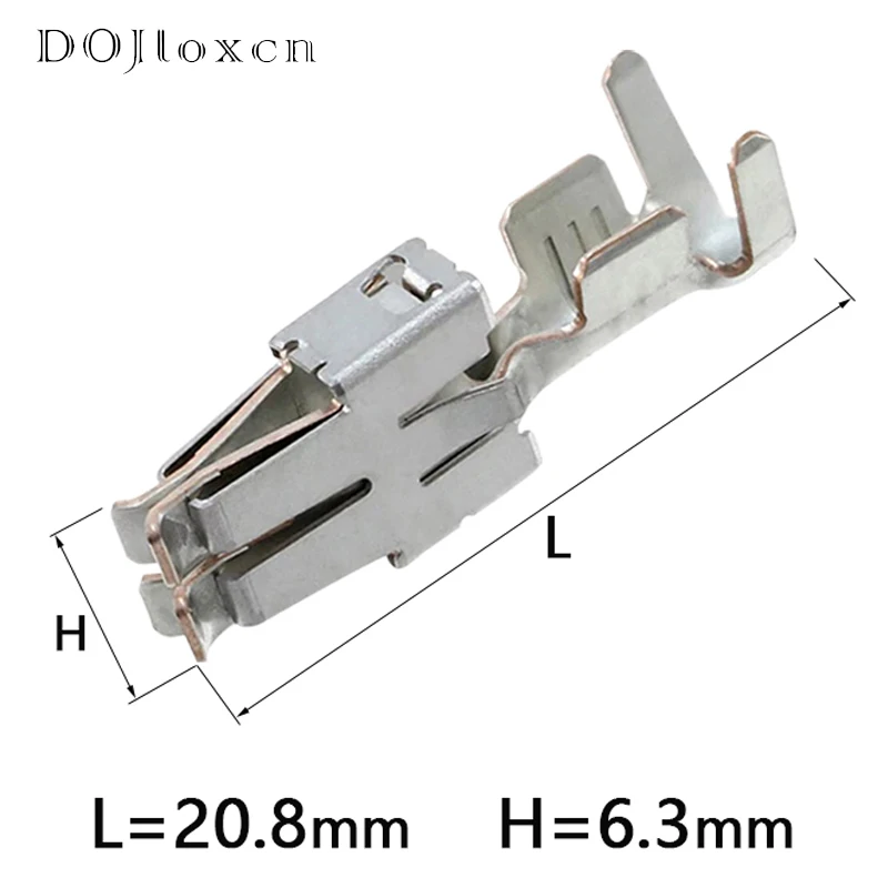 20/50/100/200 sztuk Tyco 6.3mm Automotive Car Splices zacisk kablowy 926965-1 nieizolowane żeńskie zaciski DJ6218B-E6.3B