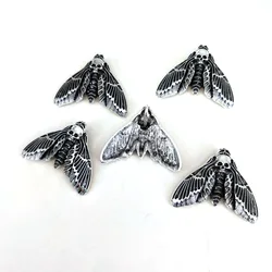 hzew 50pcs new accessories Animal moth skull head moth pendant for women man