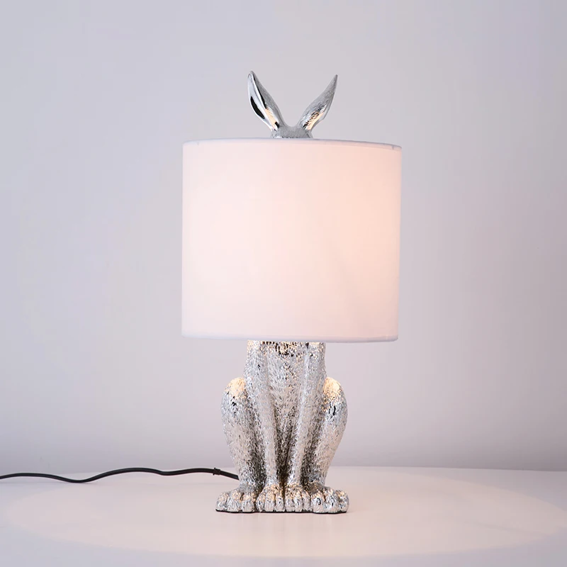 Post-modern Table Lamp Design Table Light Masked Rabbit Desk Lamp Table Tops for Living Room Bedroom Beside Lampshade Home Deco