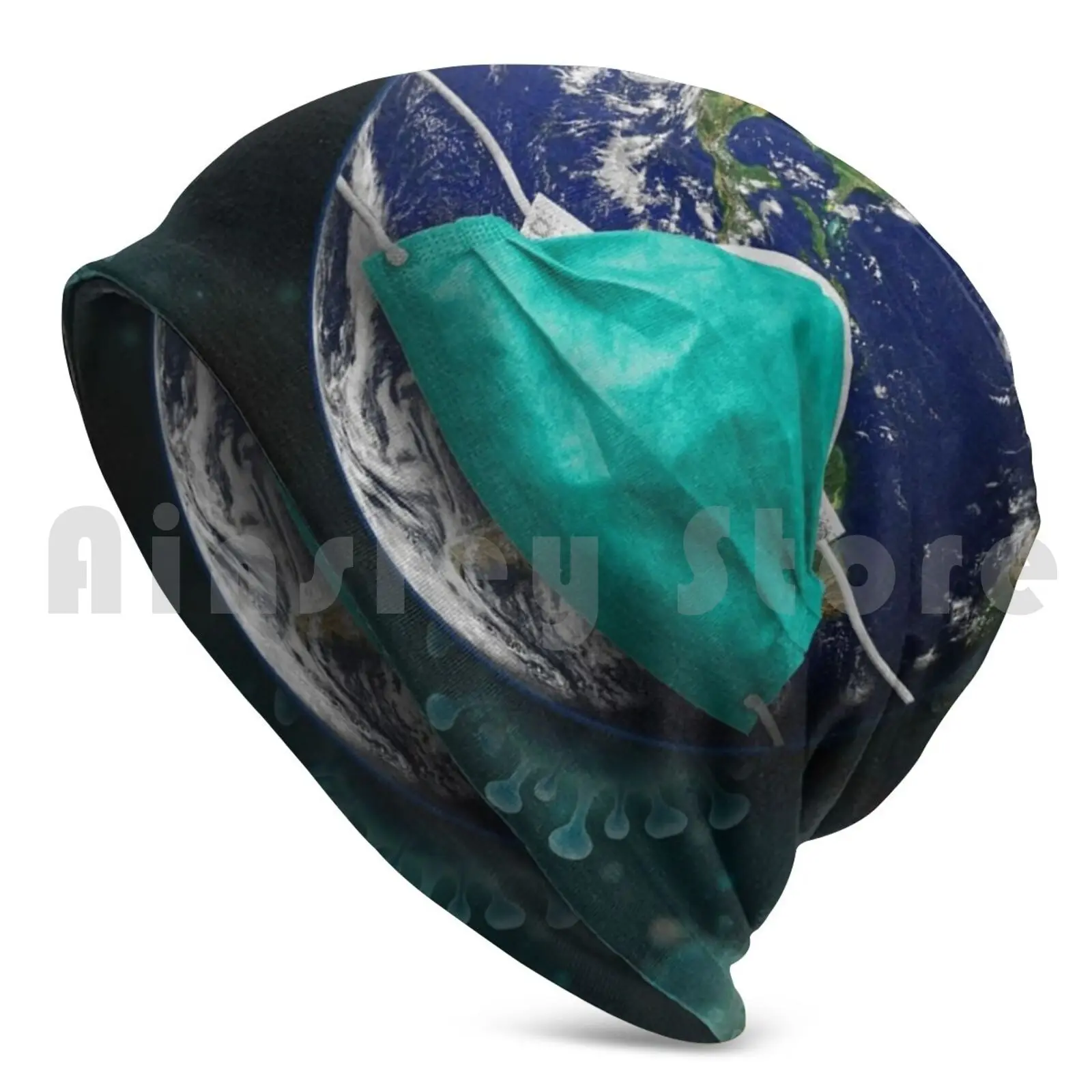 Global Beanieing Of Planet Earth Beanies Knit Hat 1366 Beanies Print Globe Earth Endemic Sick Ill Cough Protect