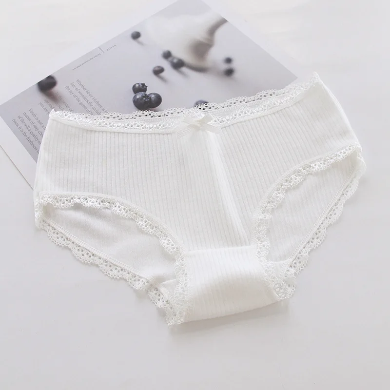 sales promotion new arrived underwear cartoon lace girls cotton young girl panties 6pc/lot Teenage Intimates briefs L,XL white