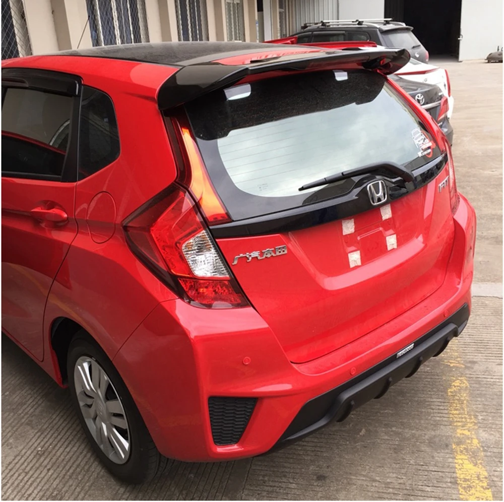 ABS Plastic Unpainted Primer Color Rear Boot Trunk Wing Spoiler Car Accessories For Honda Fit Jazz 2014 2015 2016 2017