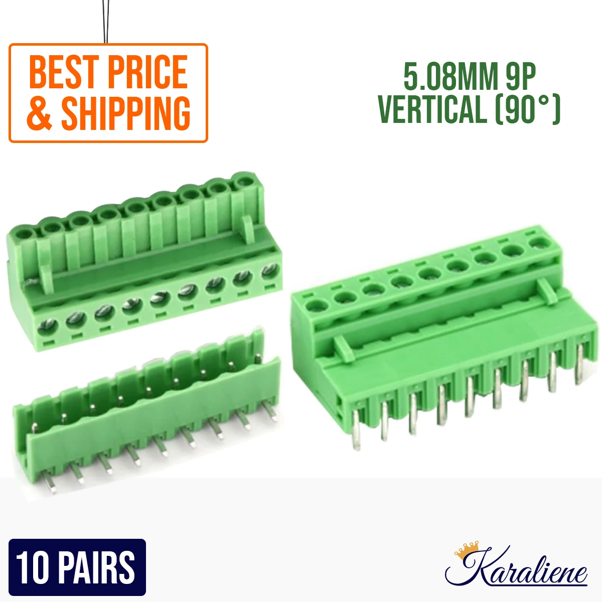 2EDGK-5.08-9P 2EDGV-5.08-9P 2EDGR-5.08-9P 9Pin Screw Terminal Block 5.08MM Pitch Plug Socket for PCB 10SETS