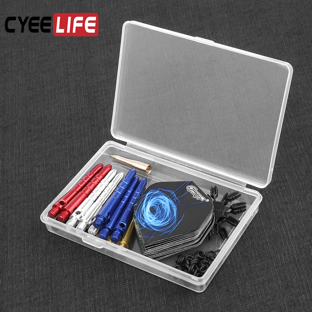 CyeeLife 40mm+5mm superior quality Aluminium Dart Shafts And Darts Flights Set Darts Feather Leaves Dart Accessories Set