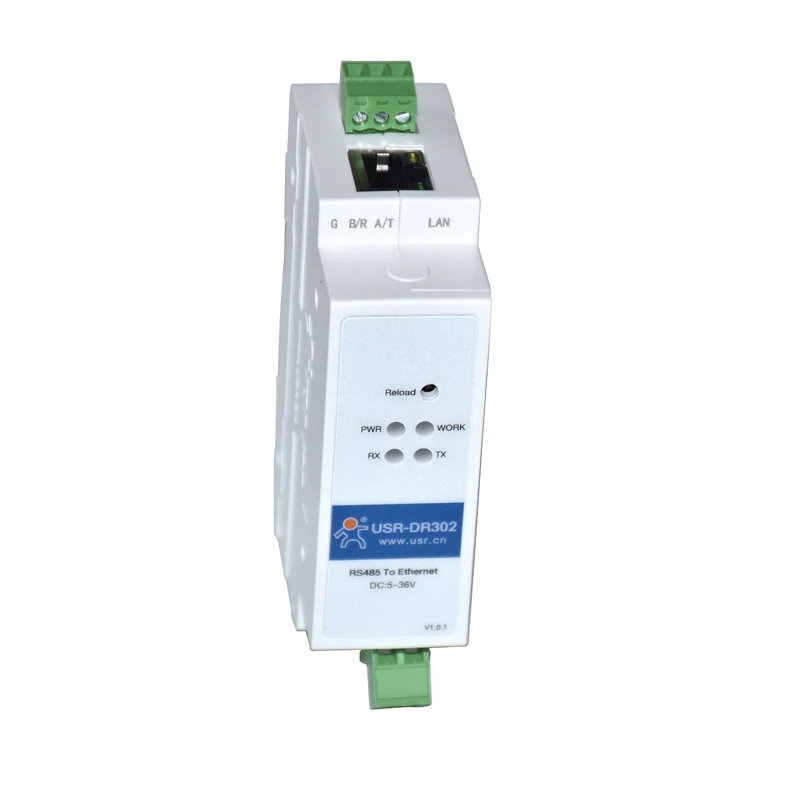 USR-DR302 Din Rail Serial RS485 to Ethernet TCP IP Server Module Ethernet Converter Modbus RTU to Modbus TCP unit