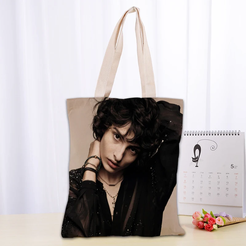 Custom Finn Wolfhard Tote Bag Women Canvas Fabric Bags Eco Reusable Shopping Bags Traveling Beach Casual Useful Shoulder Bag