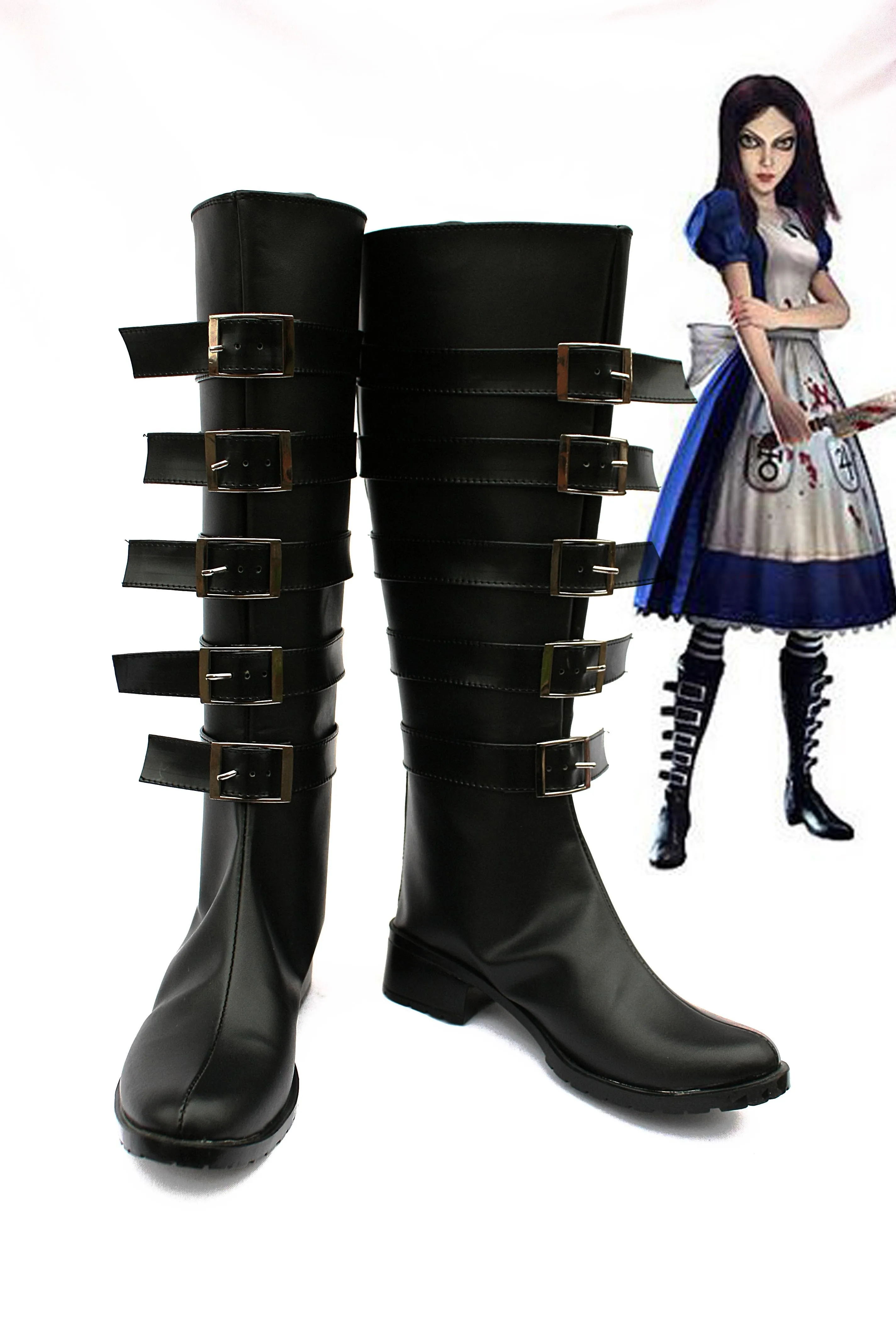 Alice Madness Returns Cosplay Boots Shoes For Adult Women Halloween Christmas Party Boots Game Alice Madness Returns Cos Shoes