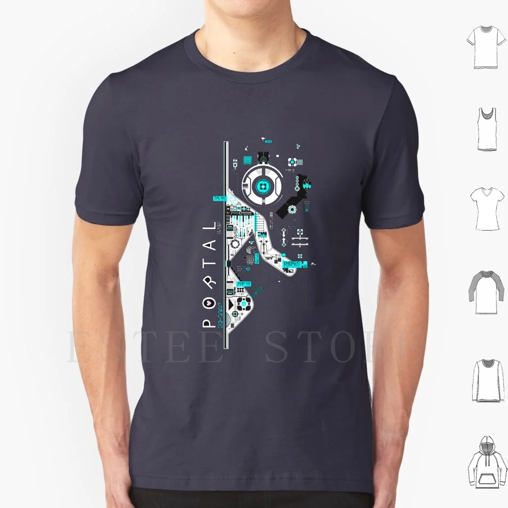 Portal Love T Shirt Print Cotton Portal Gun Aperture Science Science Chell Glados Love Blue Orange Cube Videogames Gaming Games
