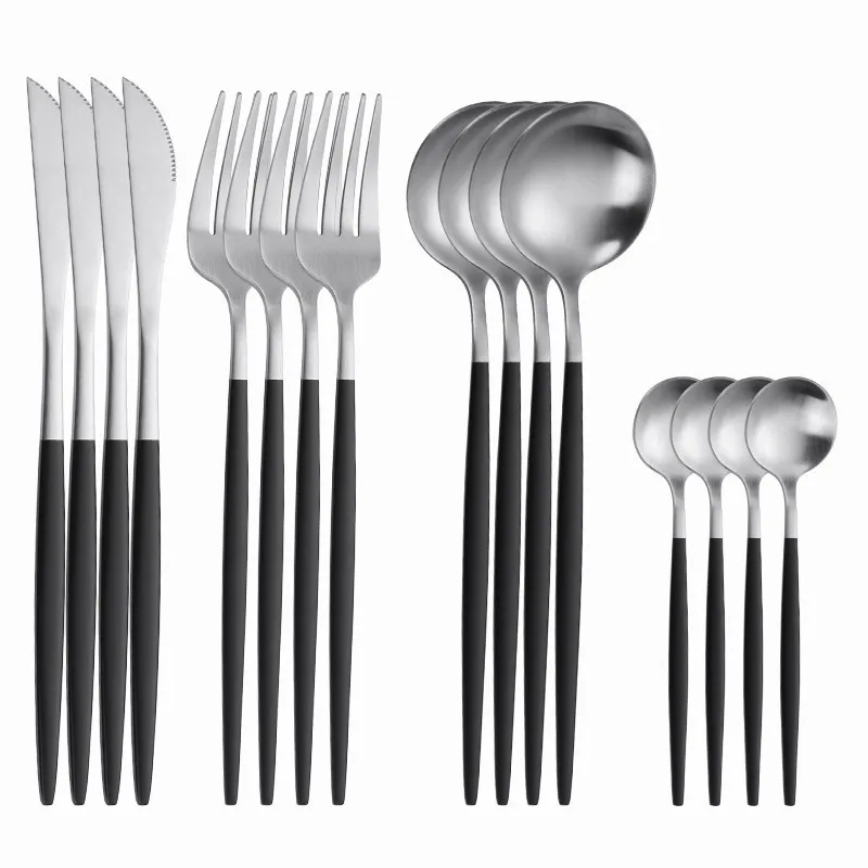 

Silverware Tableware Set Forks Knives Spoons Cutlery Set Stainless Steel Tableware Dinnerware Set 16 Pieces Knives Forks Spoons