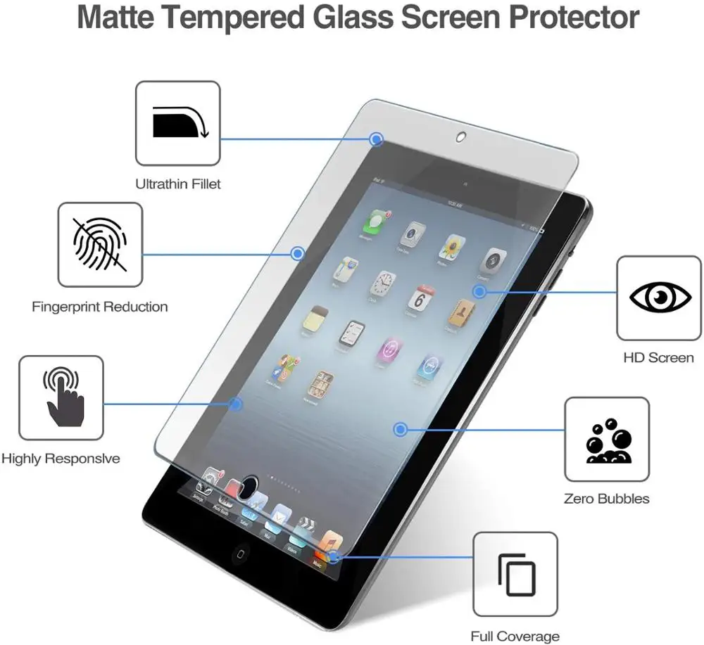 For Apple IPad 2/iPad 3/iPad 4 9.7 Inch - Tablet Screen Protector Scratch Proof Tempered Glass Protective Film