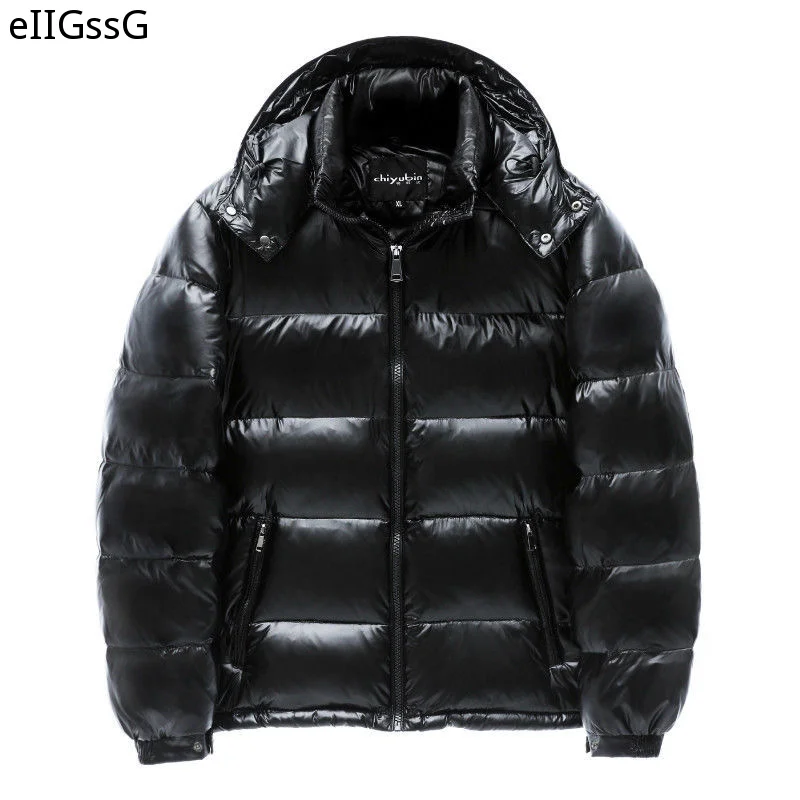 Winter Warm Men Jacket Coat Casual Autumn Hooded Men's Short Thick Down Jacket White Duck Down Parka Male Glossy Fashion Coat