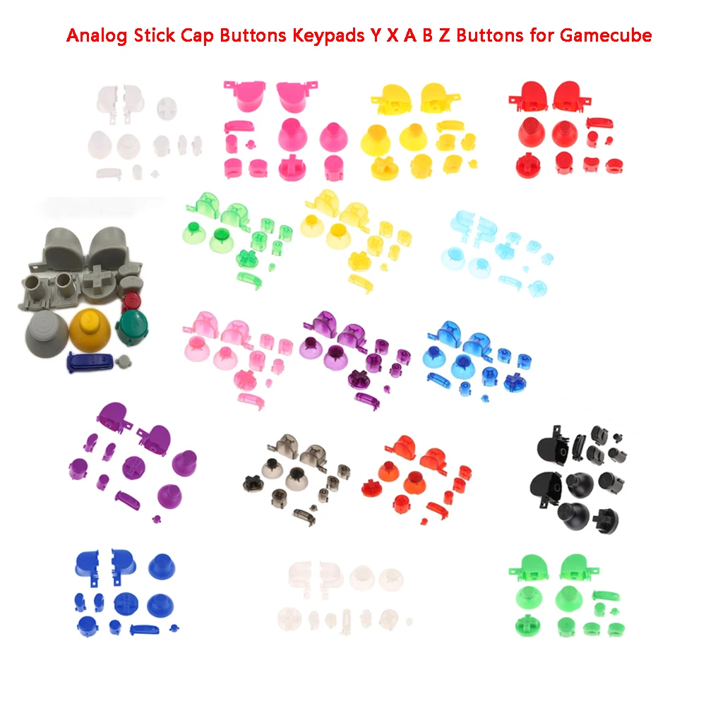 1 set Analog Stick Cap Buttons Keypads Y X A B Z Buttons for Game cube for N-G-C controller Joystick