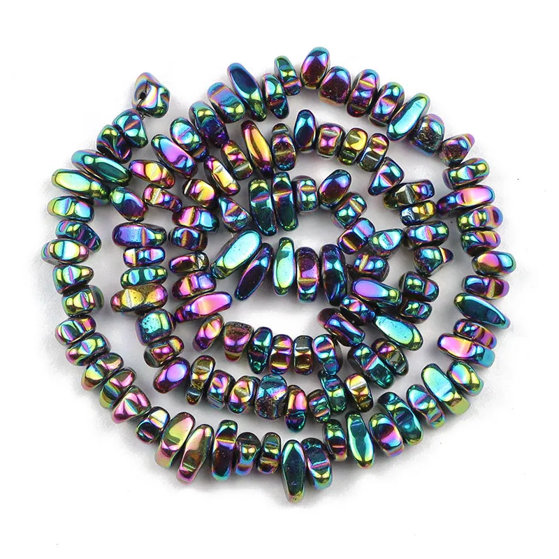 5x8mm 80-teilige schwarze, galvanisierte, abgeschabte Steine, mehrfarbig, handgefertigt, DIY-Perlen, Halskette, Armband, dekoratives Zubehör – Detail 38