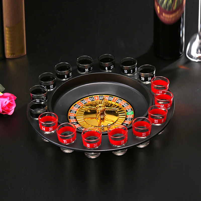 Shots Glass Roulette Drinking Game Set with 16 Shots Glasses Adult Party Games CLH@8