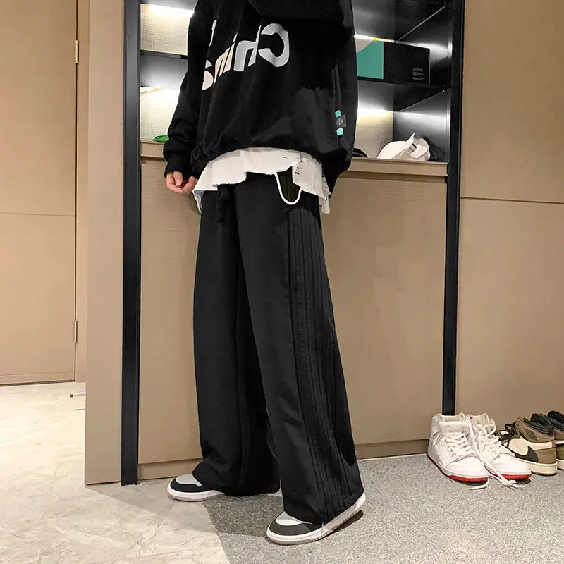 Harajuku Wide Pants Men Japanese Streetwear Sweatpants Oversize Casual Pants Baggy Loose Straight Trousers Techwear