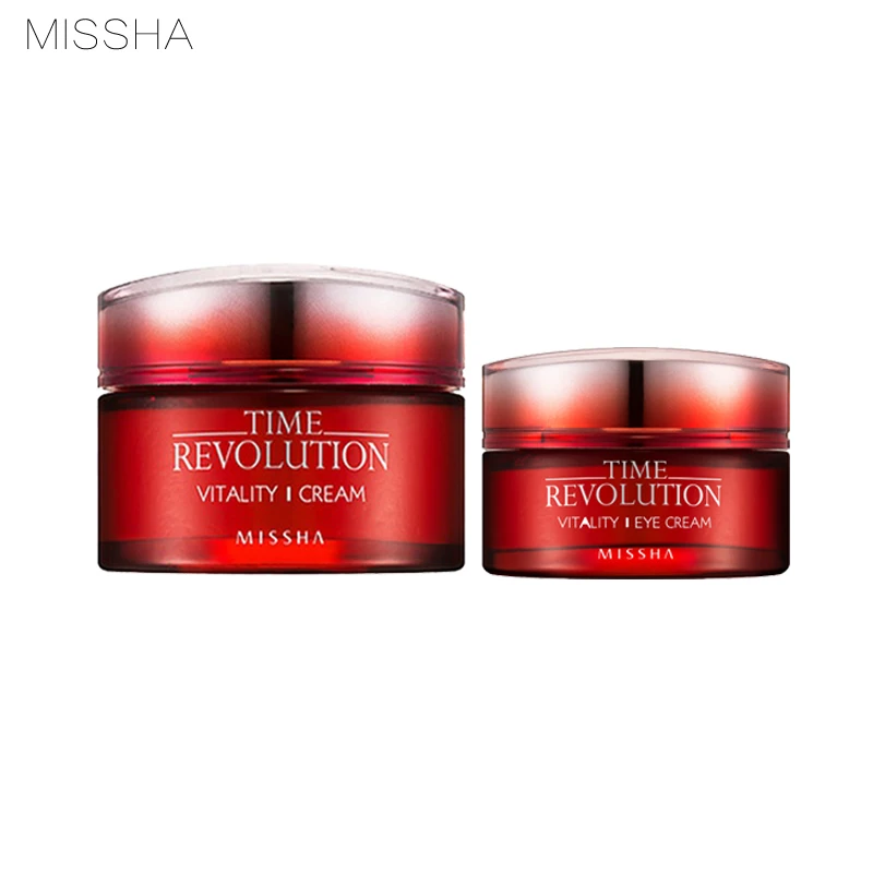 MISSHA Time Revolution Vitality Cream 50g + Eye Cream 25g Facial Nourishing Anti-Aging Soothing Repair Essence Korean Cosmetics