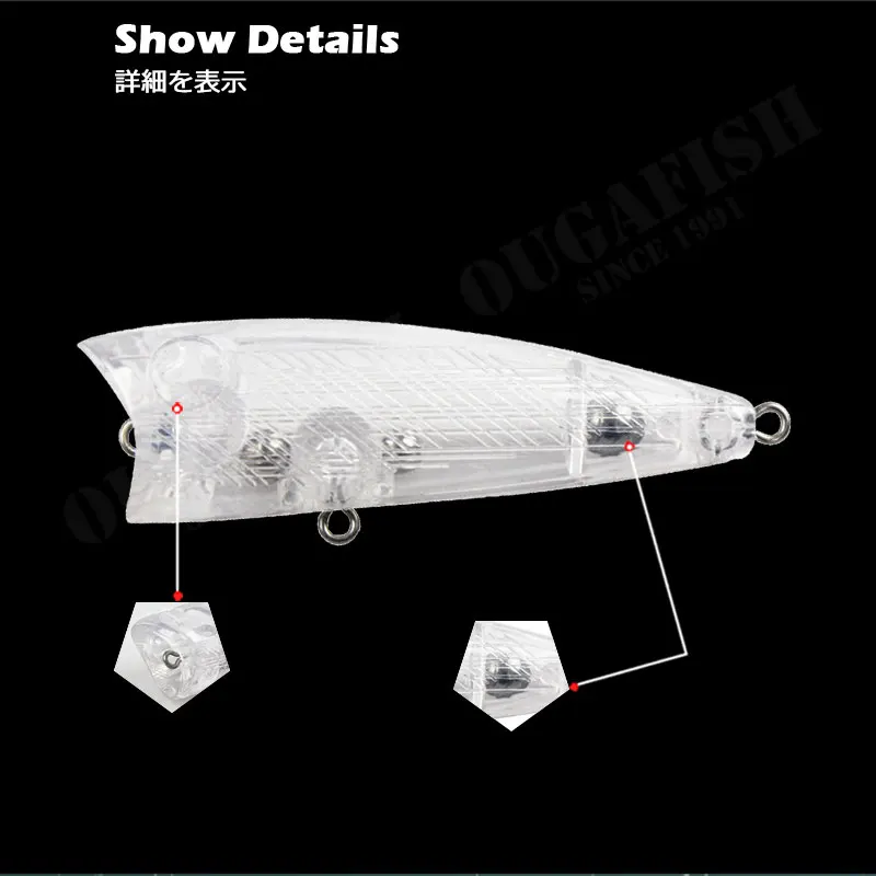 Popper artificiales blancos para lubina – señuelo de superficie 65-85mm - imagen 4