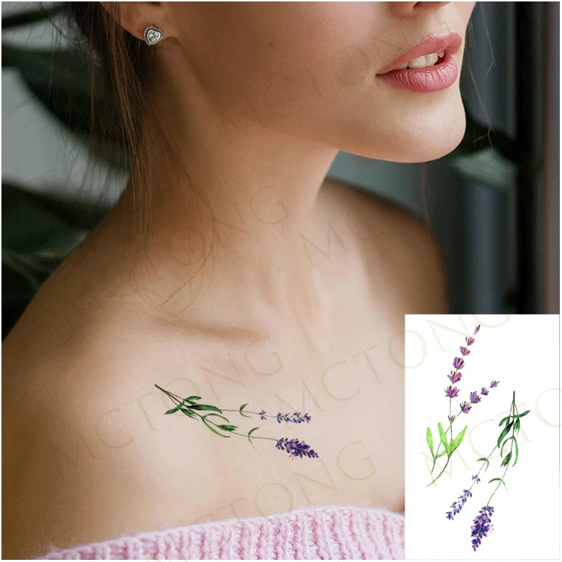 Waterproof Temporary Tattoo Sticker Women Simple Black Crane Bird Flamingo Flower Body Art Makeup Fake Tatto Flash Tatoo For Men