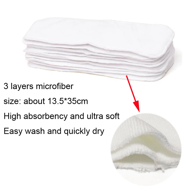 Reusable Diapers Inserts Washable Bamboo Charcoal Elastic Inserts Boosters Liners for Baby Cloth Diaper Cover Nappies Insert