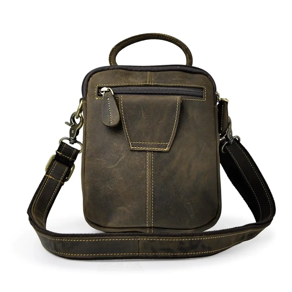 Hot Sale Genuine Bull Leather Multi-function Messenger Crossbody Tote Bag For Men Male Design Satchel Fanny Waist Belt Pack 3004 image 2