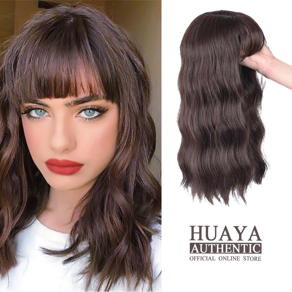 HUAYA-pedaço de cabelo invisível sem costura Topper, peruca longa reta, Bangs Clip, sobrecarga, substituição invisível natural, cobrir o cabelo