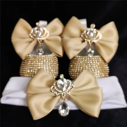 Turcja Design Boutique Baby Girl złota korona biżuteria diamentowa 1st suknia urodzinowa strój fotografia dżetów szopka buty