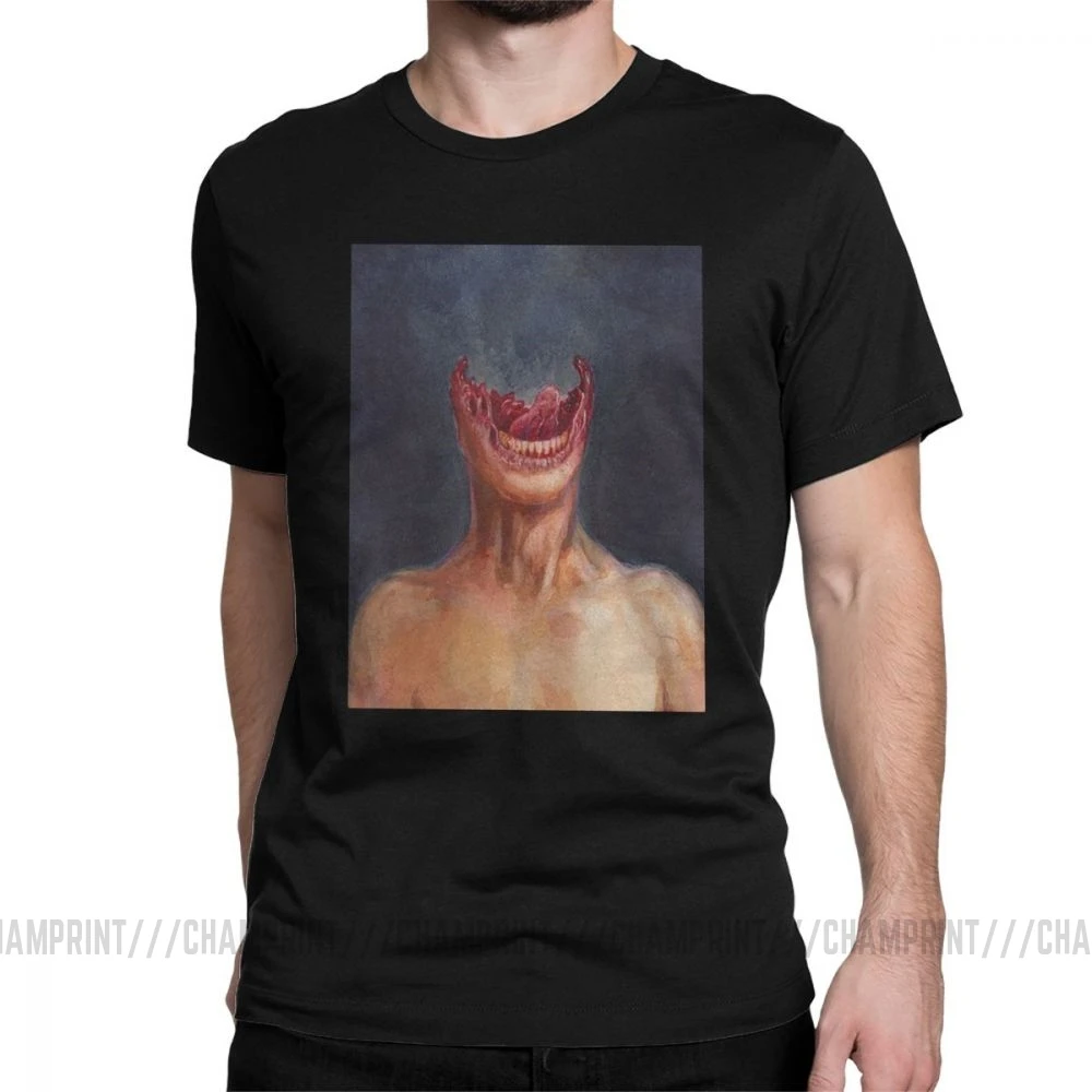 No Face Horror Men T Shirt Scary Creepy Costume Halloween Crazy Tees Short Sleeve O Neck T-Shirt Cotton Classic Clothes